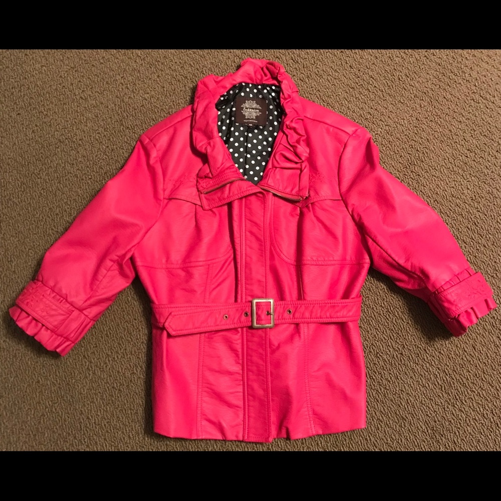 Pink leather like jacket